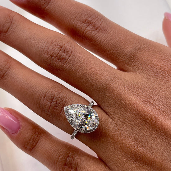 2.51 CT Pear Halo CVD F/VS  Diamond Engagement Ring 10
