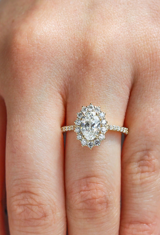 2 CT Round Three Stones Lab Grown Diamond Engagement Ring