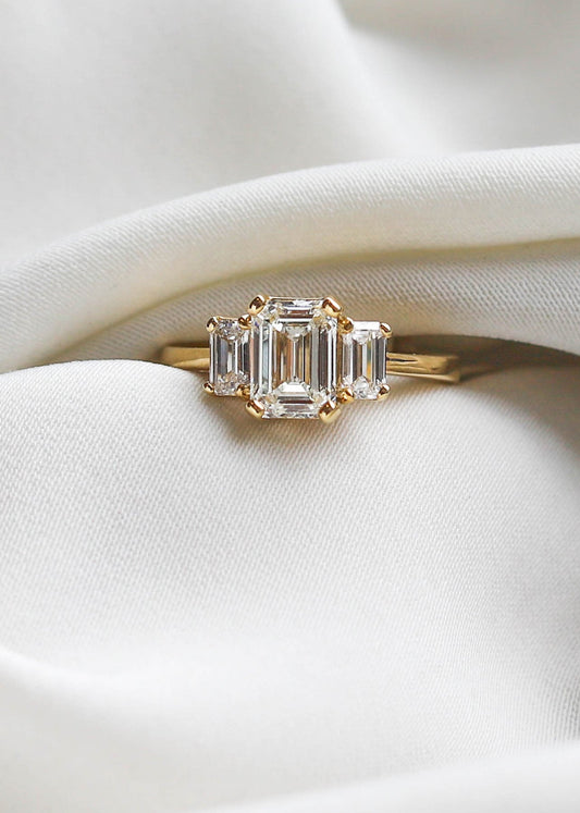 2 CT Round Three Stones Lab Grown Diamond Engagement Ring