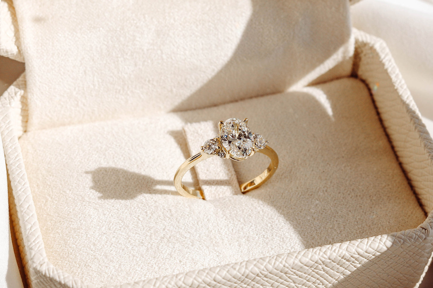 2 CT Round Three Stones Lab Grown Diamond Engagement Ring