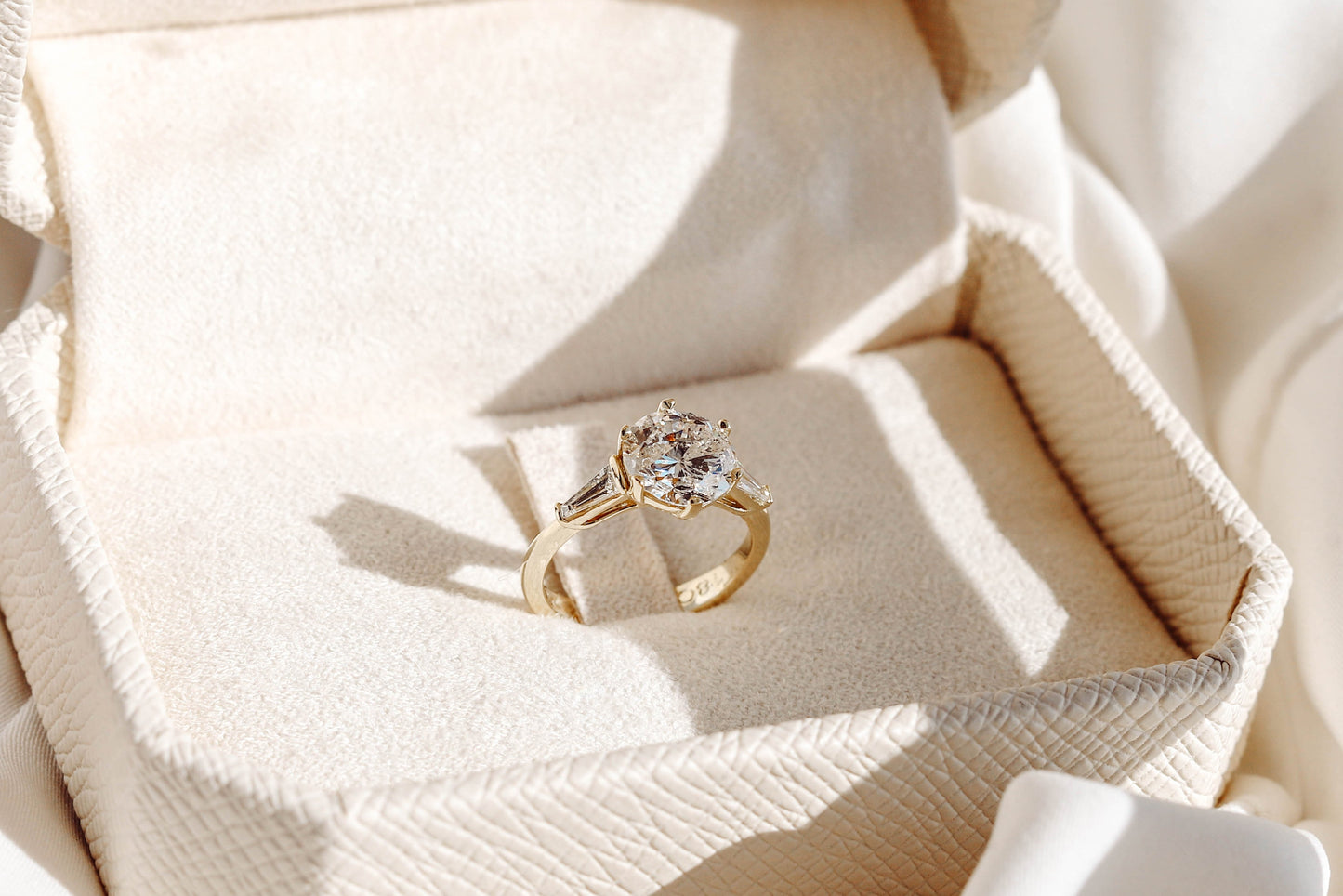 2 CT Round Three Stones Lab Grown Diamond Engagement Ring