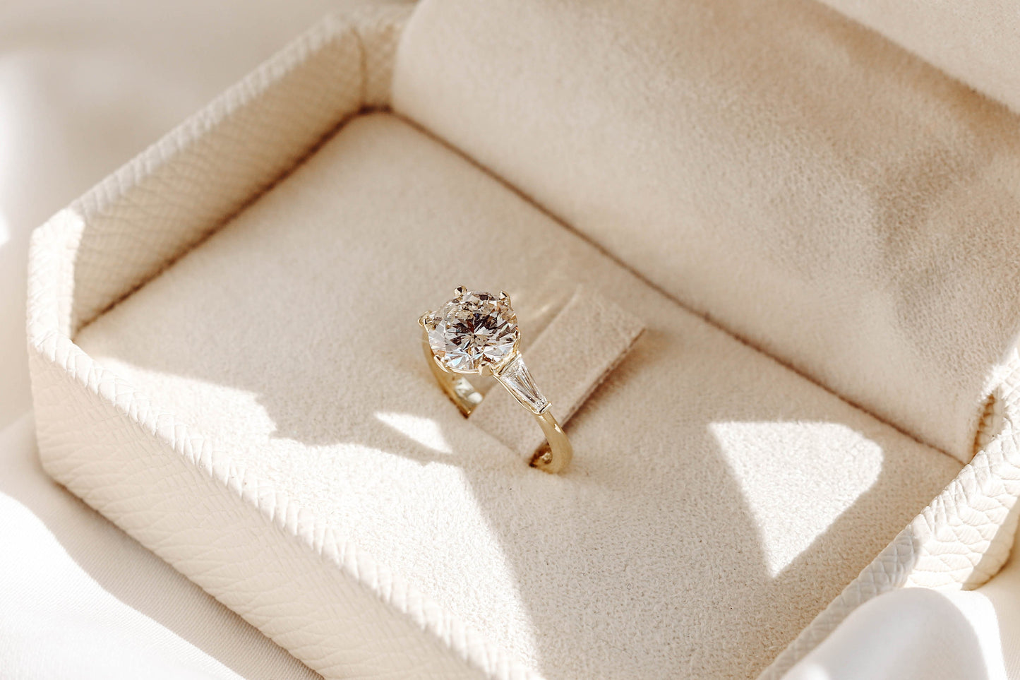 2 CT Round Three Stones Lab Grown Diamond Engagement Ring