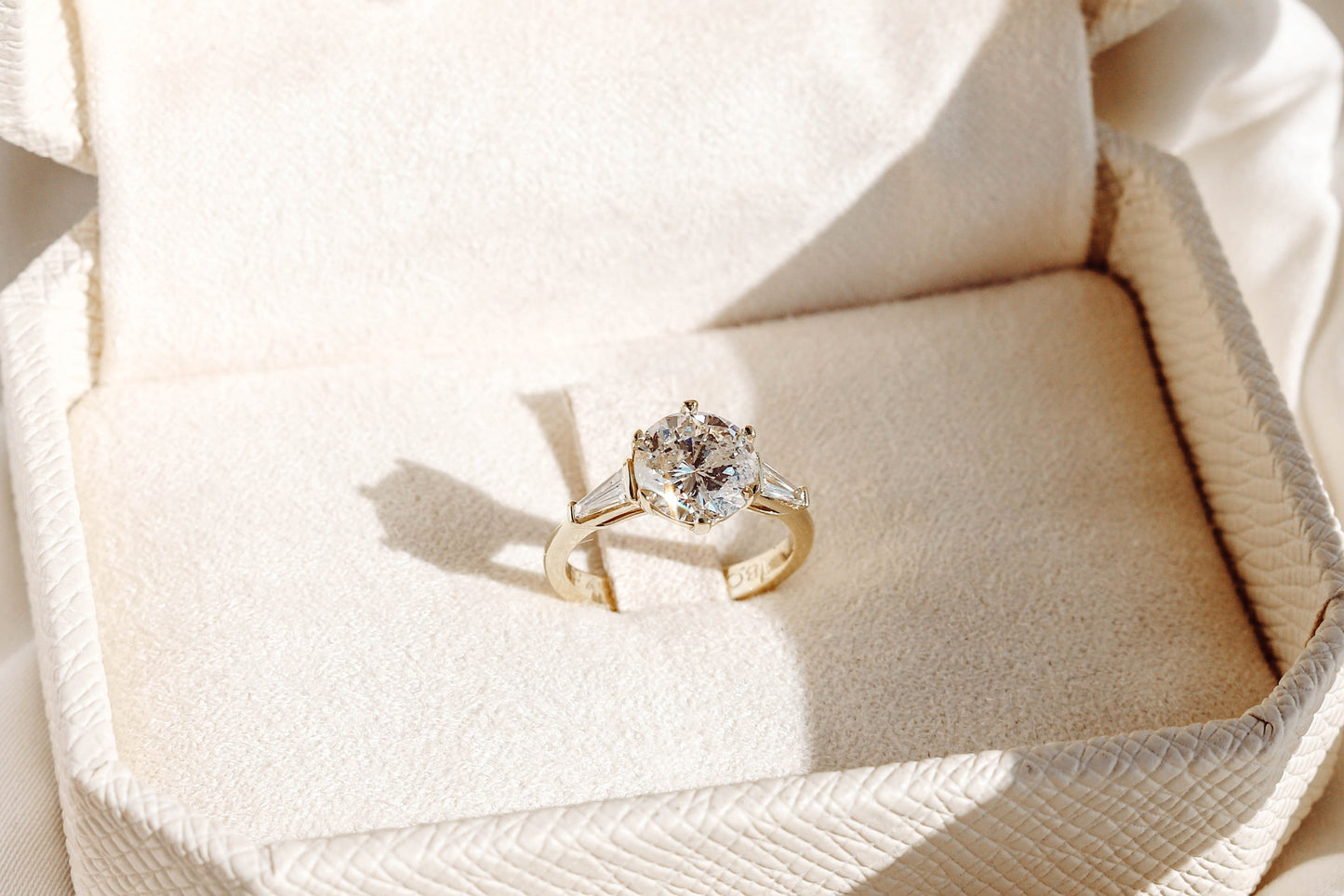 2 CT Round Three Stones Lab Grown Diamond Engagement Ring
