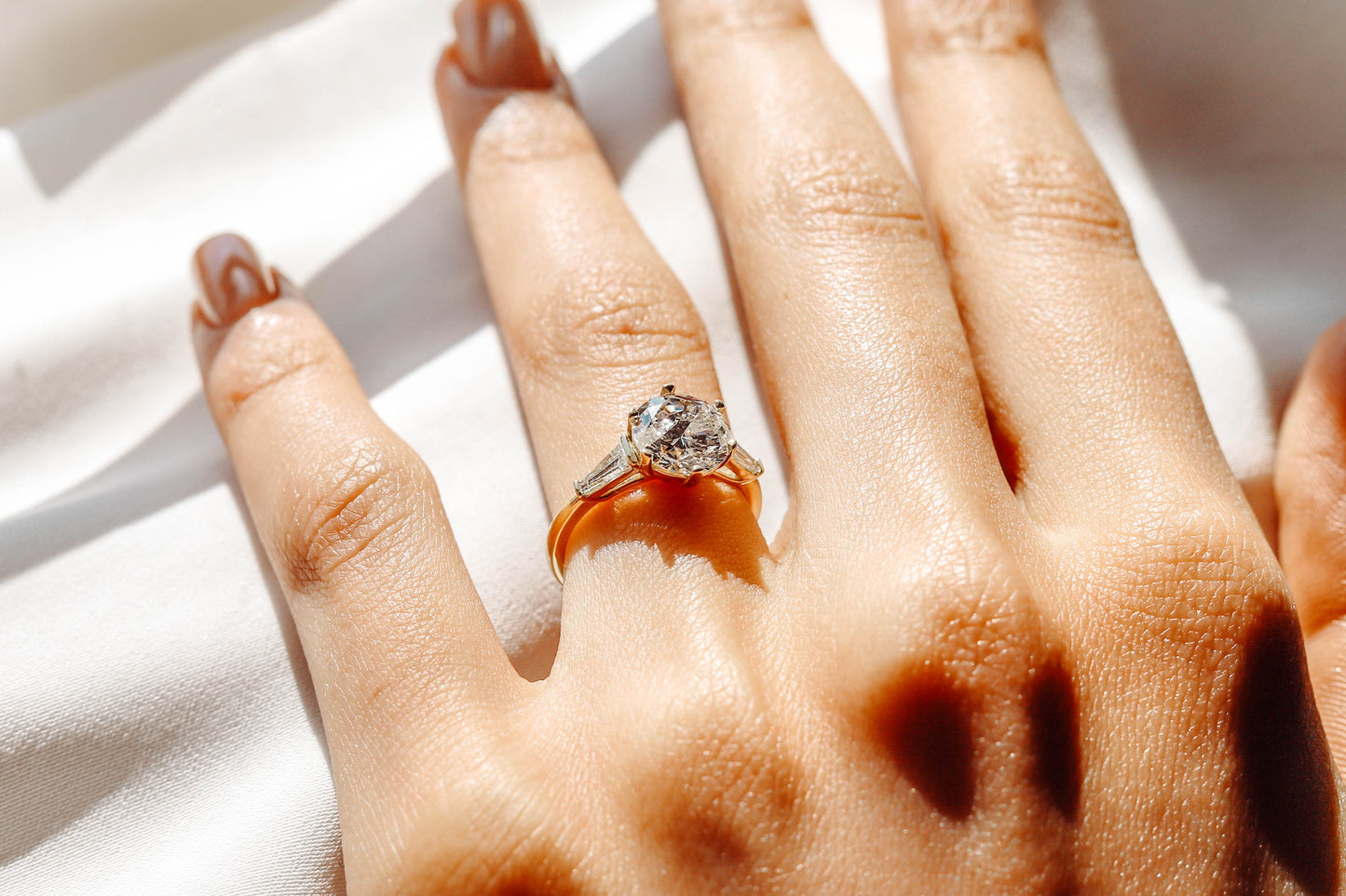 2 CT Round Three Stones Lab Grown Diamond Engagement Ring