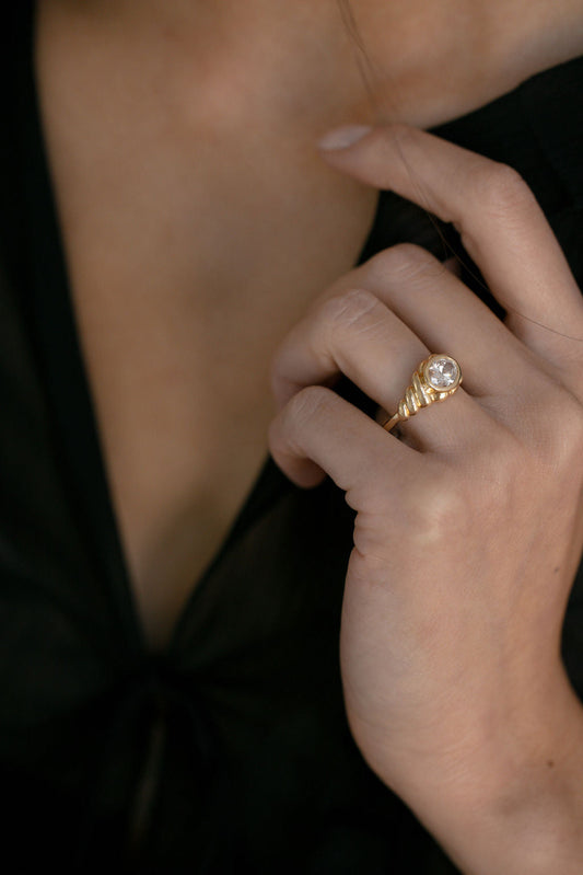 2 CT Round Three Stones Lab Grown Diamond Engagement Ring