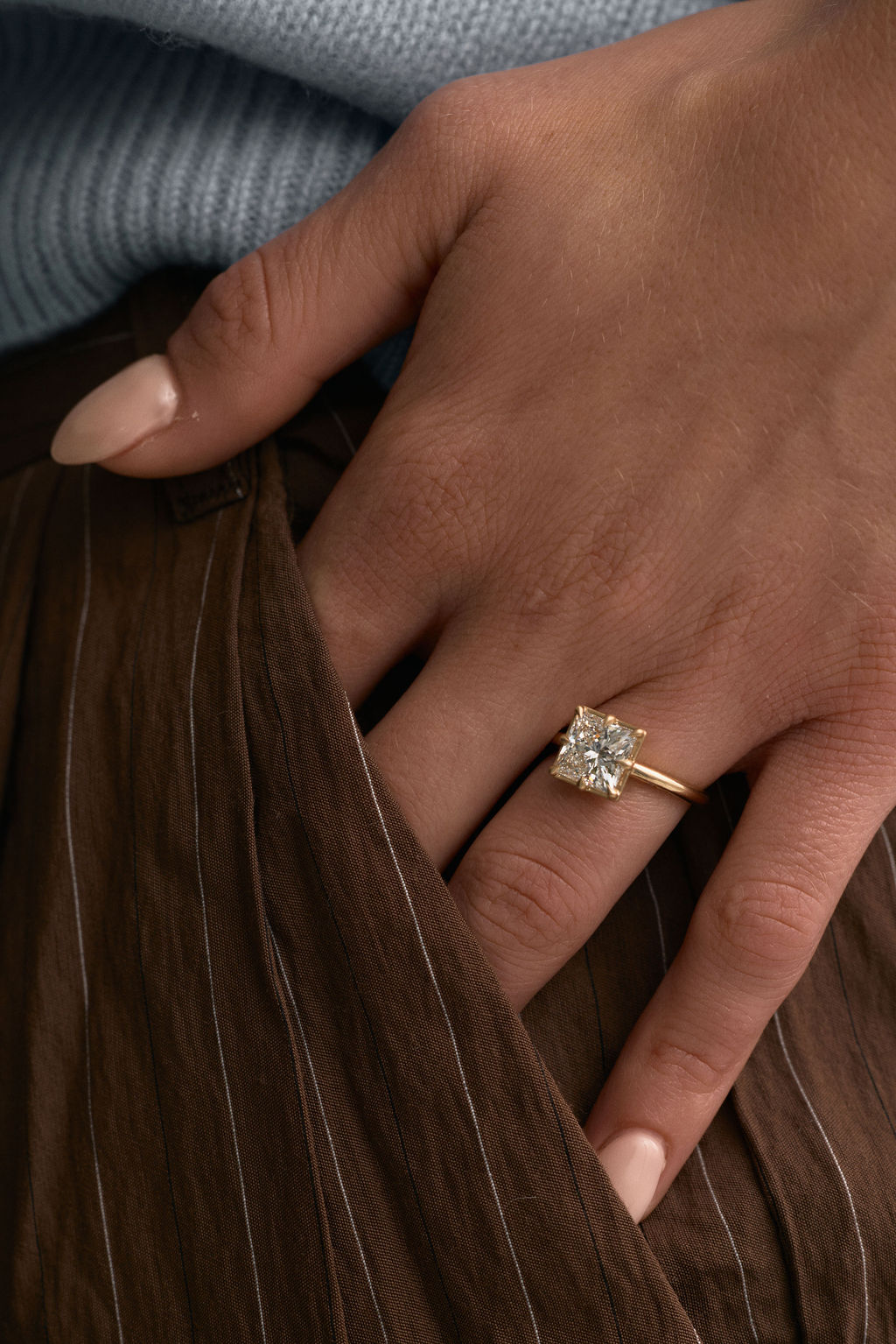 2 CT Round Three Stones Lab Grown Diamond Engagement Ring