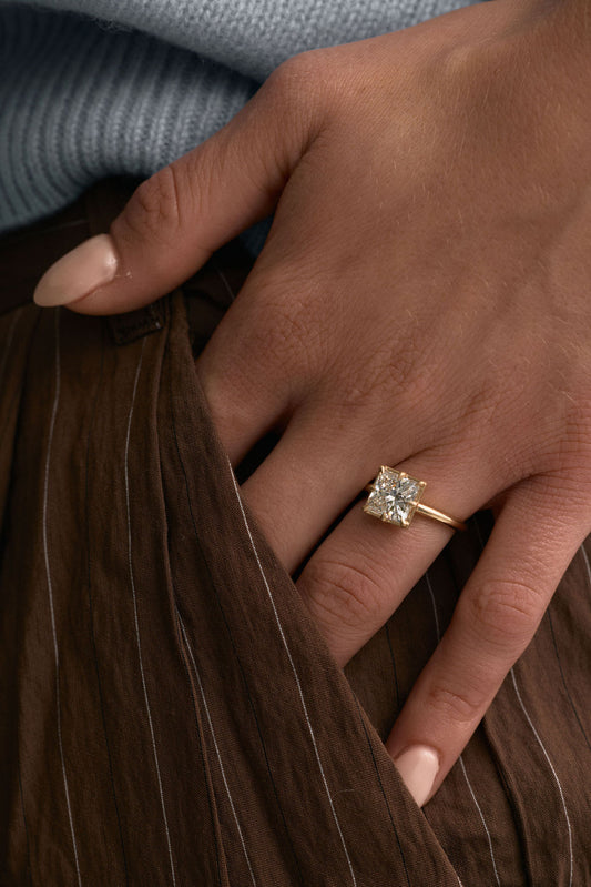 2 CT Round Three Stones Lab Grown Diamond Engagement Ring