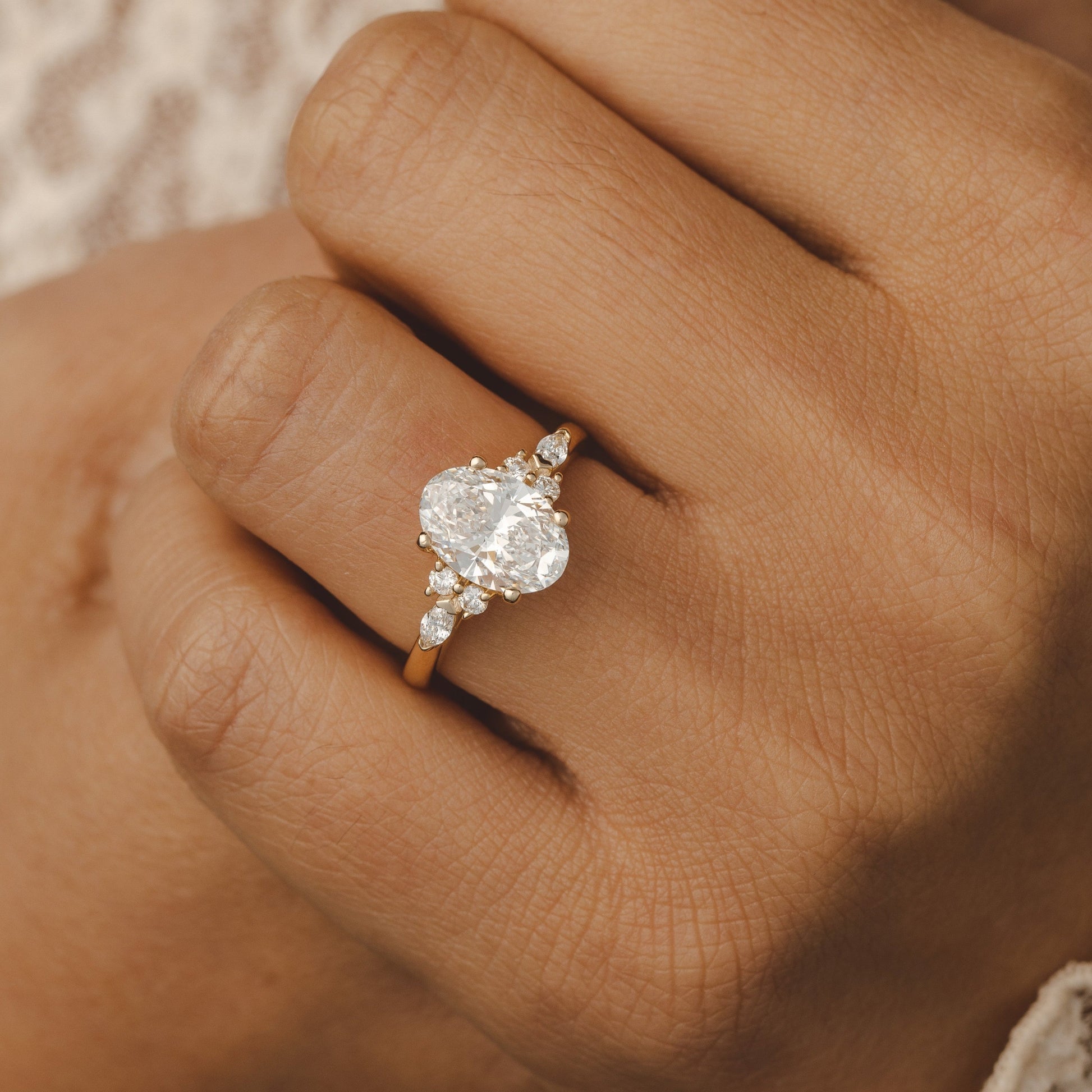 2 CT Round Three Stones Lab Grown Diamond Engagement Ring