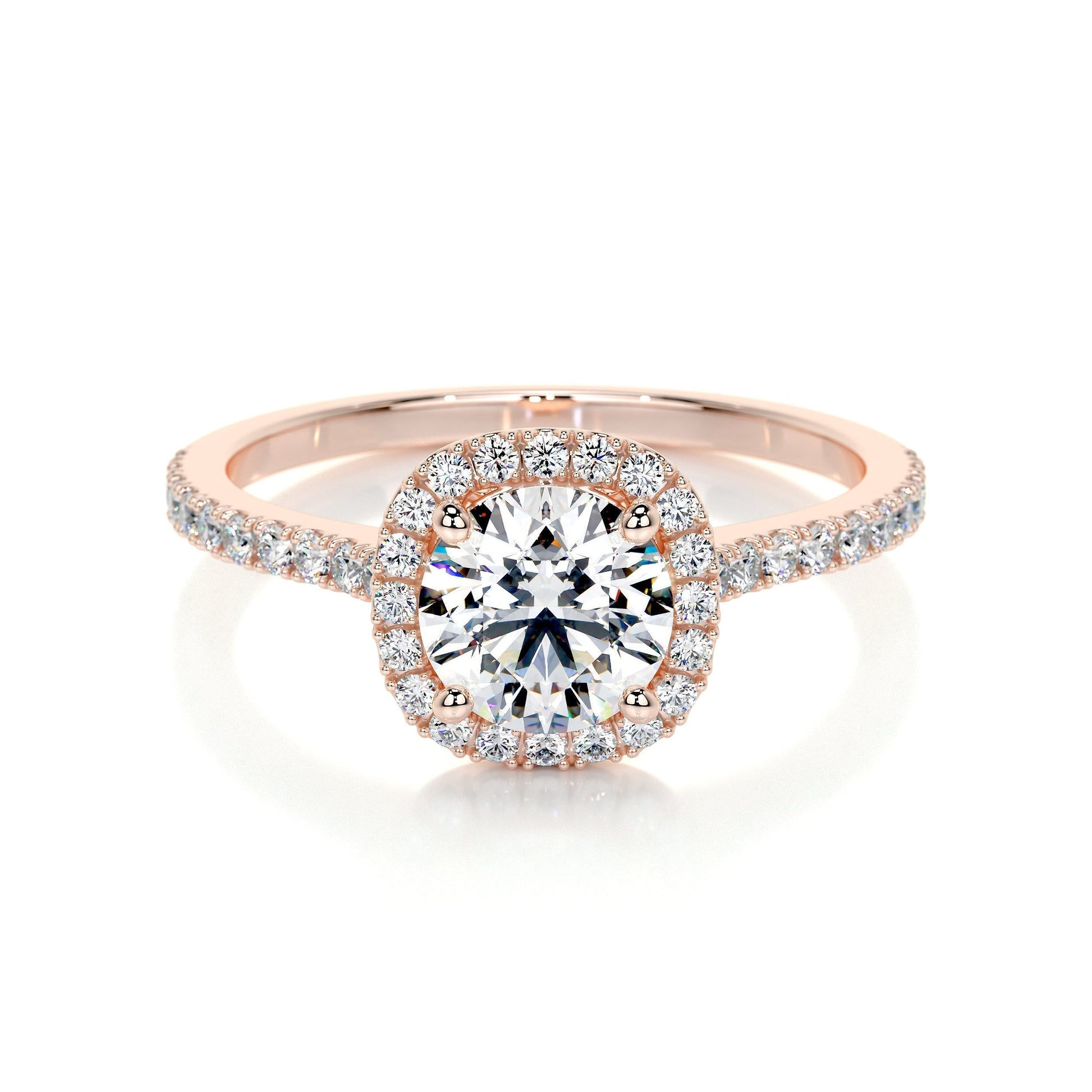 1.0 CT Round Halo CVD E/VS2 Diamond Engagement Ring 9