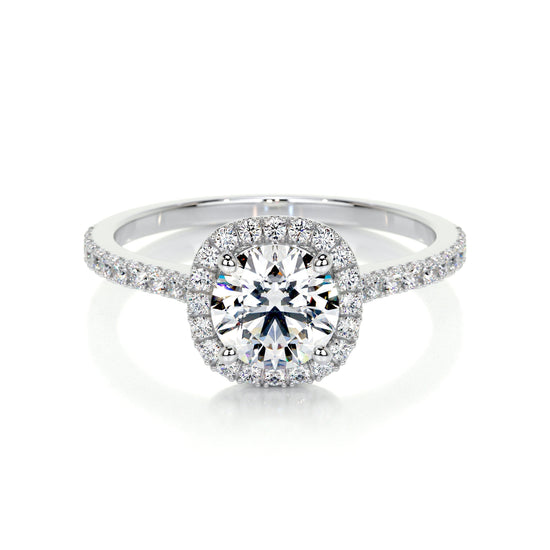 1.0 CT Round Halo CVD E/VS2 Diamond Engagement Ring 1