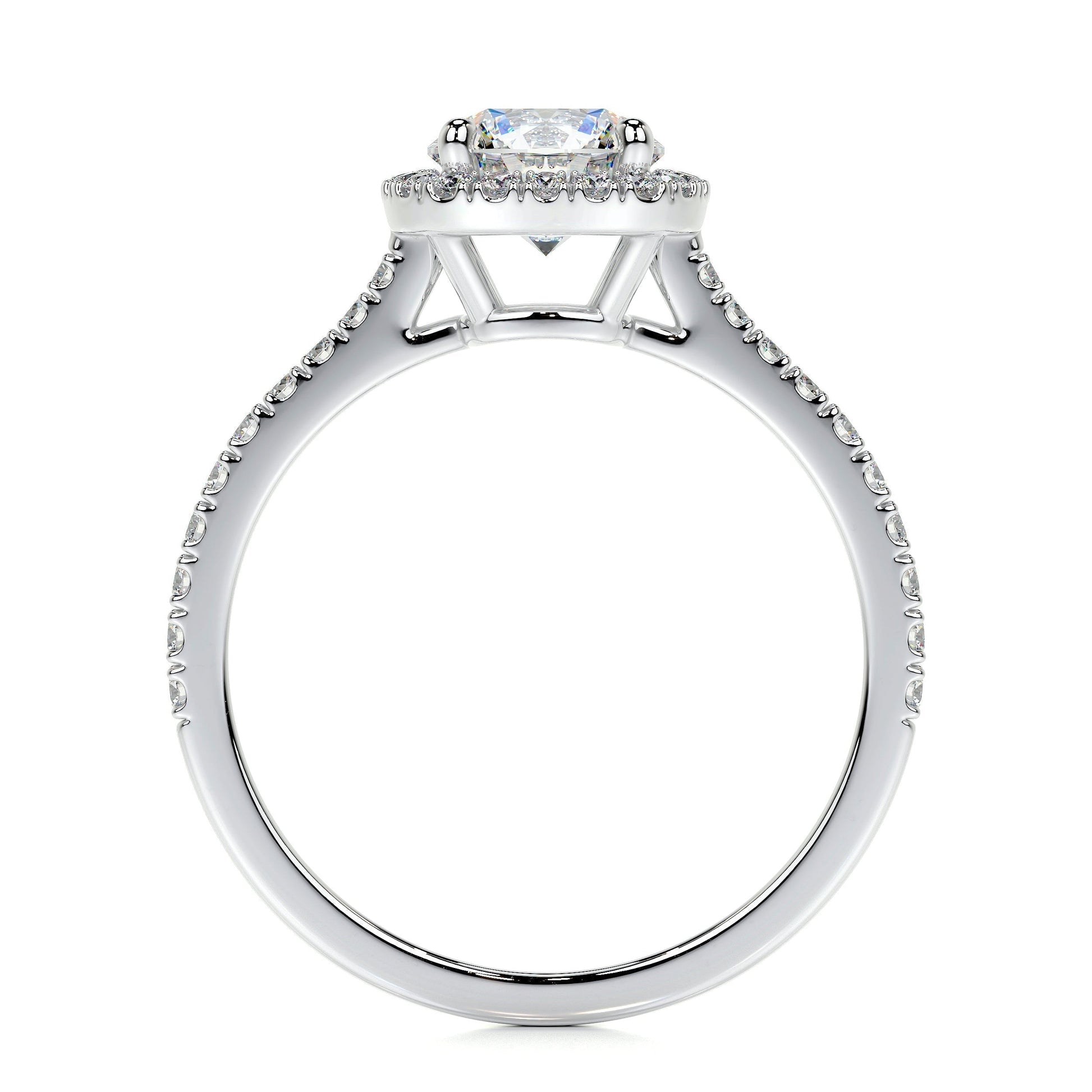 1.0 CT Round Halo CVD E/VS2 Diamond Engagement Ring 4