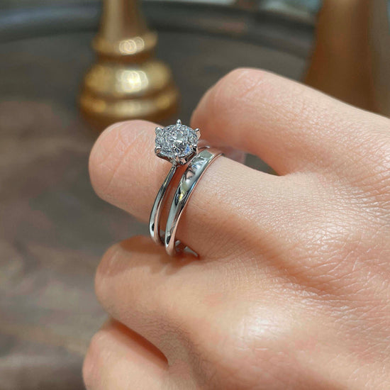 1.50 CT Round Solitaire CVD F/VS Diamond Bridal Ring Set 2