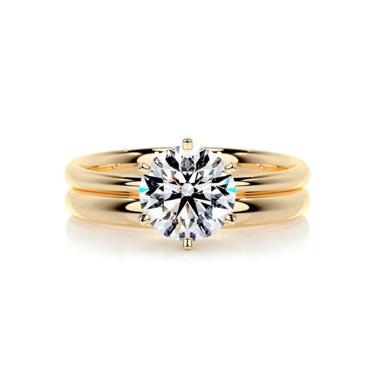 1.50 CT Round Solitaire CVD F/VS Diamond Bridal Ring Set 8