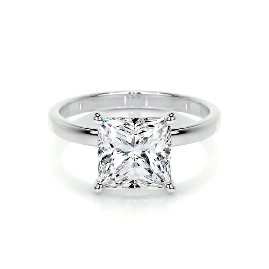 3.0 CT Princess Solitaire CVD F/VS2 Diamond Engagement Ring 1