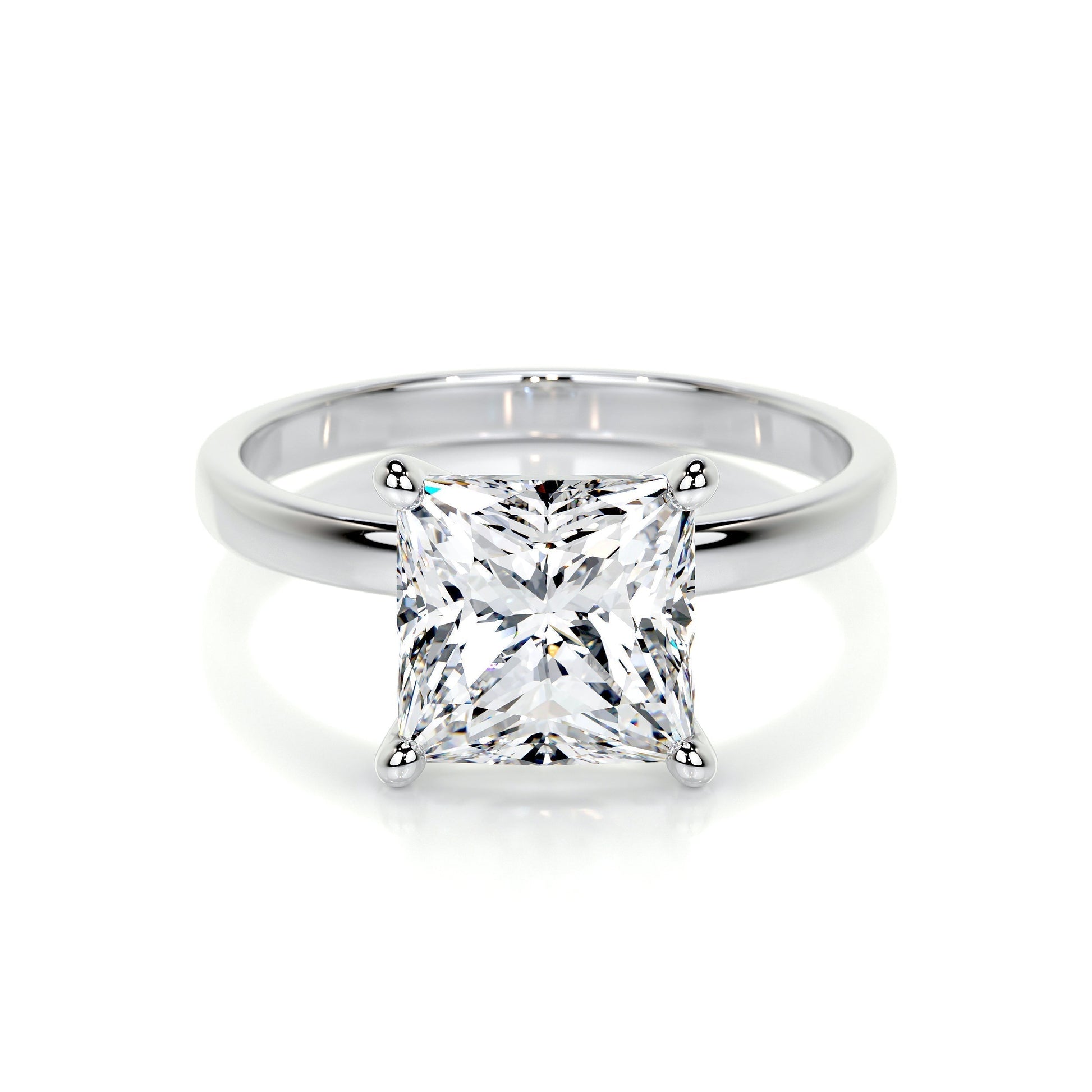 3.0 CT Princess Solitaire CVD F/VS2 Diamond Engagement Ring 1