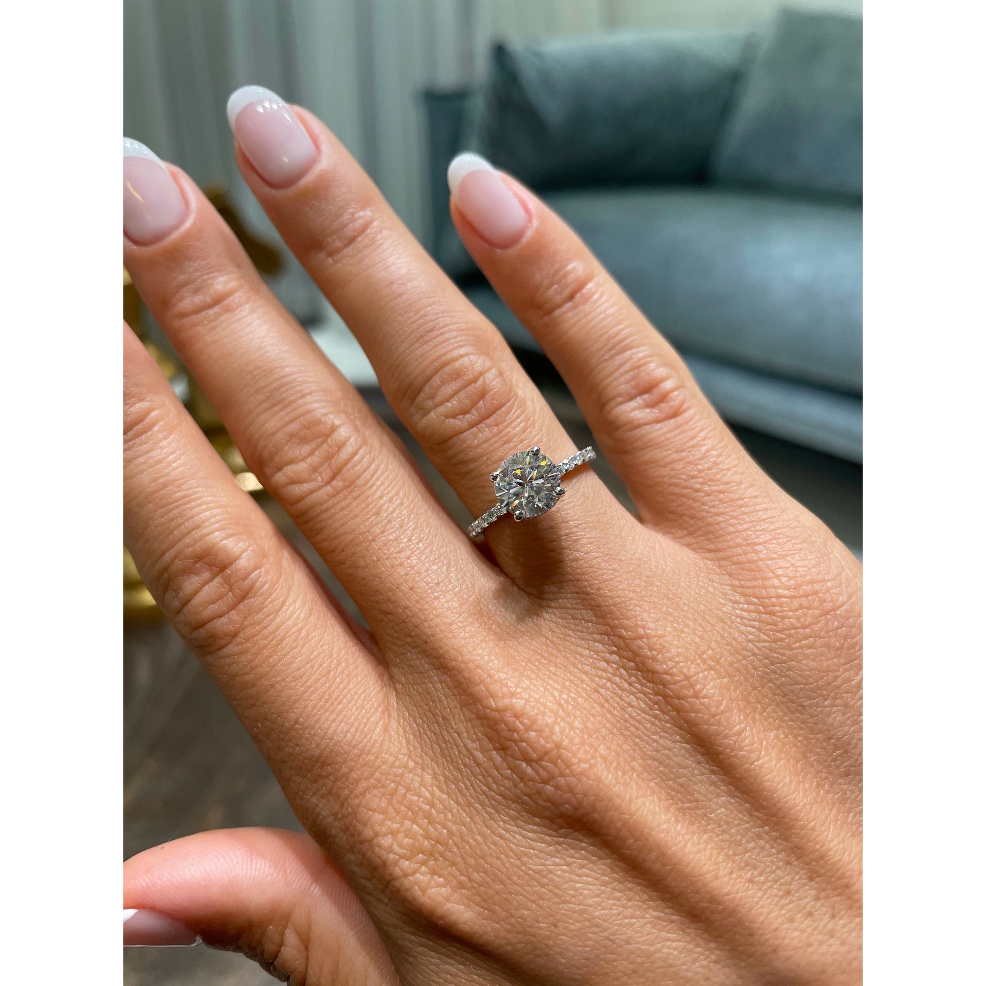 1.50 CT Round Hidden Halo CVD E/VS2 Diamond Engagement Ring 6