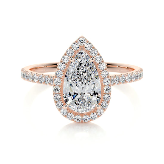 1.50 CT Pear Halo CVD F/VS2 Diamond Engagement Ring 13