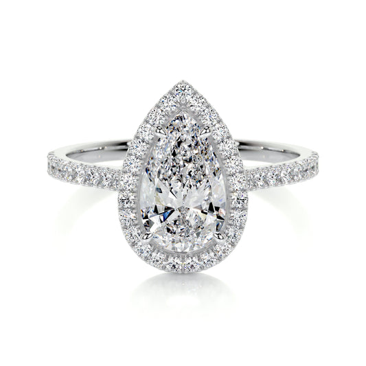 1.50 CT Pear Halo CVD F/VS2 Diamond Engagement Ring 1