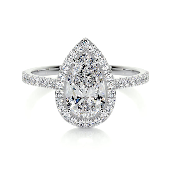 1.50 CT Pear Halo CVD F/VS2 Diamond Engagement Ring 1