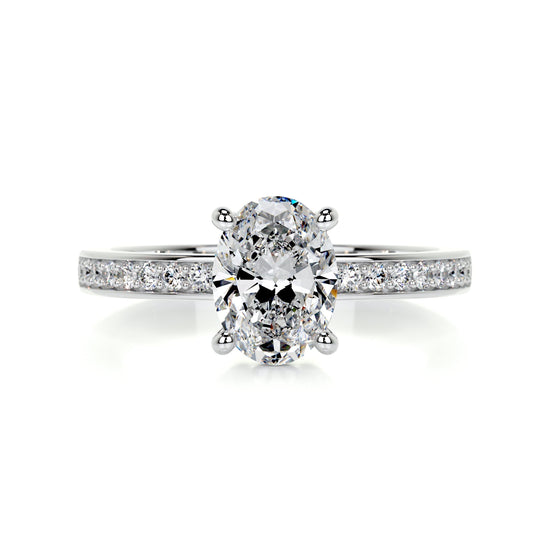 1.0 CT Oval Solitaire CVD F/SI1 Diamond Engagement Ring 1