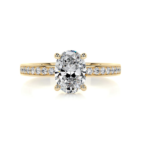 1.0 CT Oval Solitaire CVD F/SI1 Diamond Engagement Ring 7
