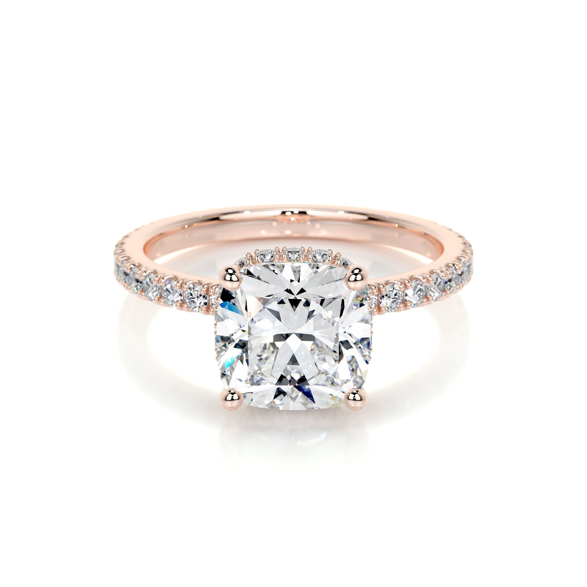2.0 CT Cushion Hidden Halo CVD E/VS1 Diamond Engagement Ring 12