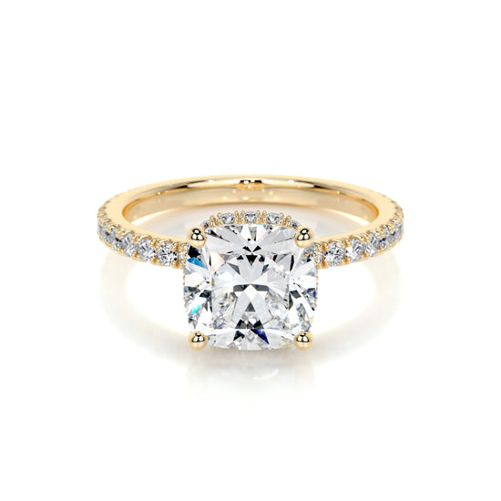 2.0 CT Cushion Hidden Halo CVD E/VS1 Diamond Engagement Ring 7