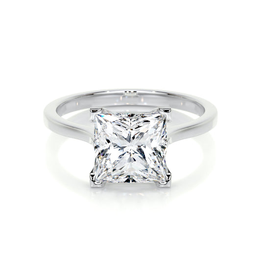 3.0 CT Princess Solitaire CVD F/VS2 Diamond Engagement Ring 1