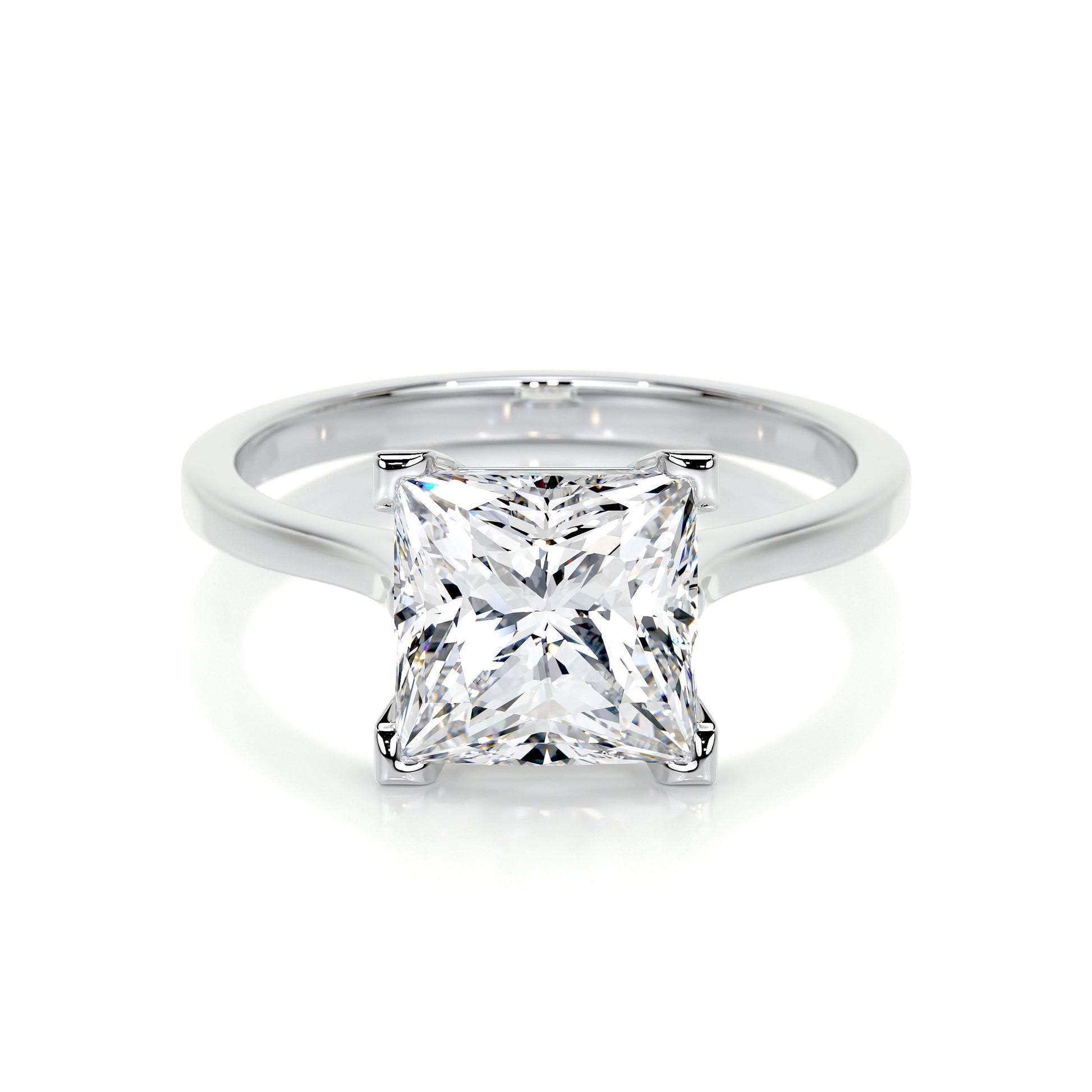3.0 CT Princess Solitaire CVD F/VS2 Diamond Engagement Ring 1