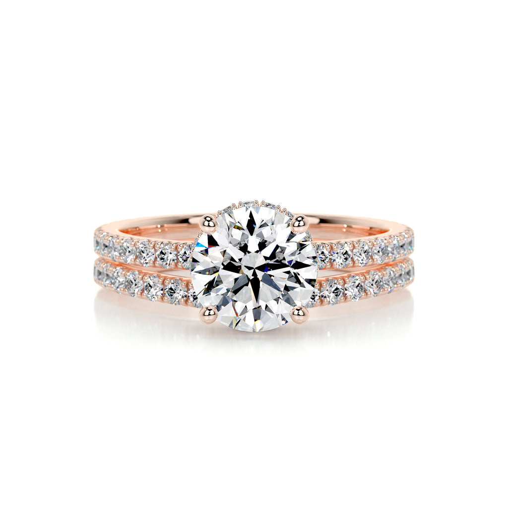 1.25 CT Round Hidden Halo CVD F/VS Diamond Bridal Ring Set 13