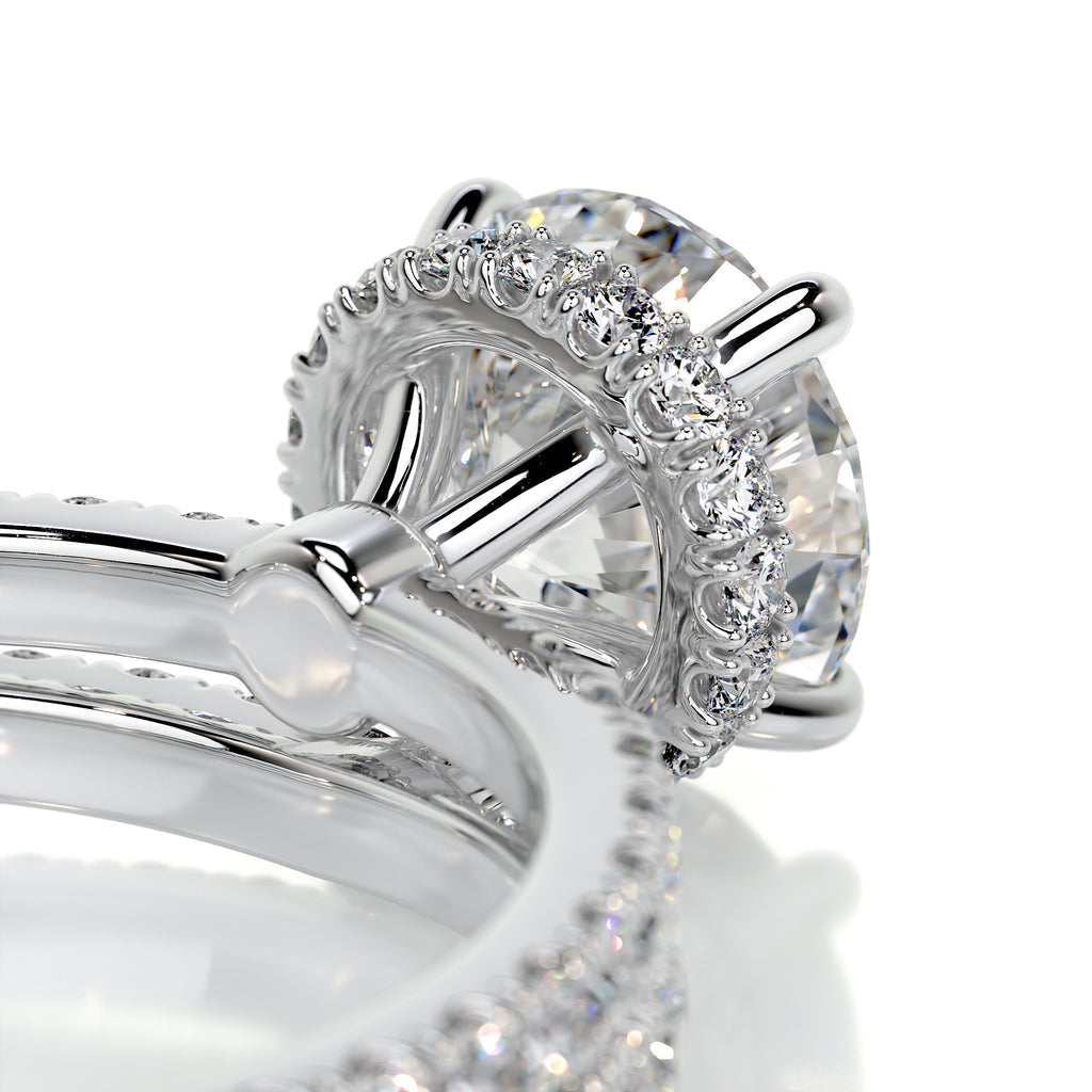 1.25 CT Round Hidden Halo CVD F/VS Diamond Bridal Ring Set 5