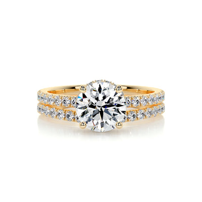 1.25 CT Round Hidden Halo CVD F/VS Diamond Bridal Ring Set 8