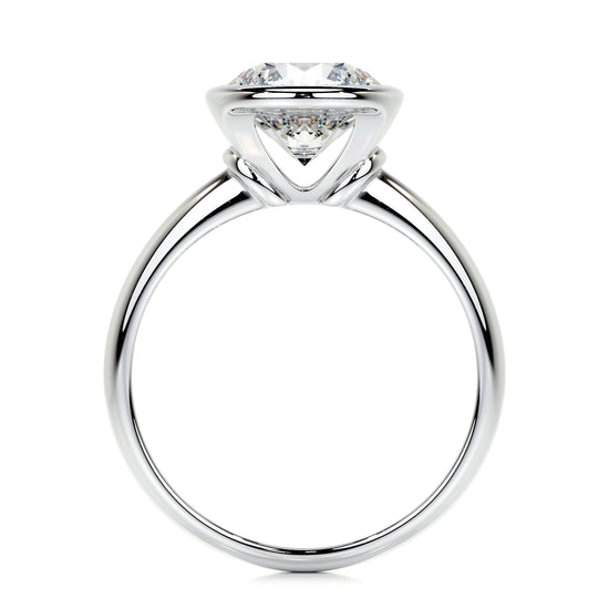 3.0 CT Round Bezel CVD F/SI1 Diamond Engagement Ring 7