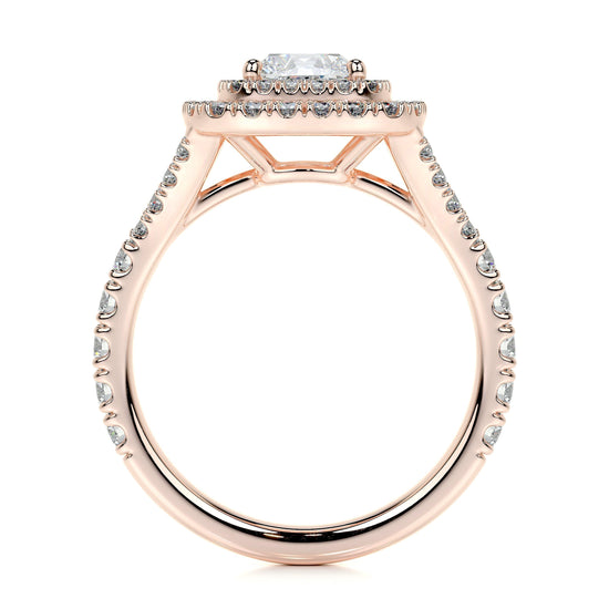 1.0 CT Cushion Double Halo CVD D/VS1 Diamond Engagement Ring 16