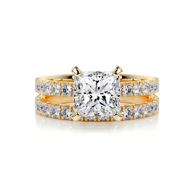 1.50 CT Princess Solitaire CVD F/VS Diamond Bridal Ring Set 7