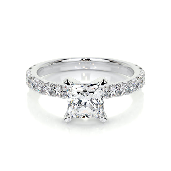 1.0 CT Princess Solitaire CVD D/VS1 Diamond Engagement Ring 1