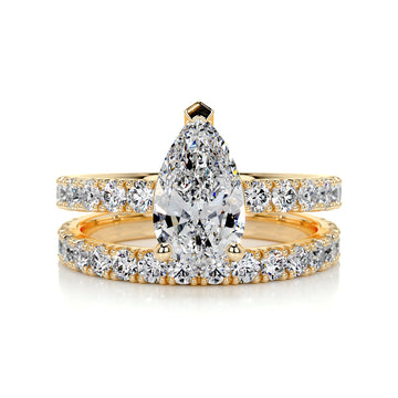 1.50 CT Pear Solitaire CVD F/VS Diamond Bridal Ring Set 7