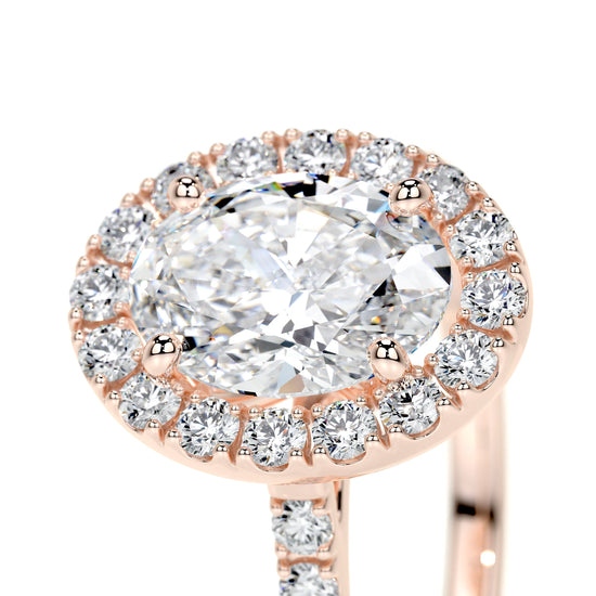 1.0 CT Oval Halo CVD F/VS2 Diamond Engagement Ring 13