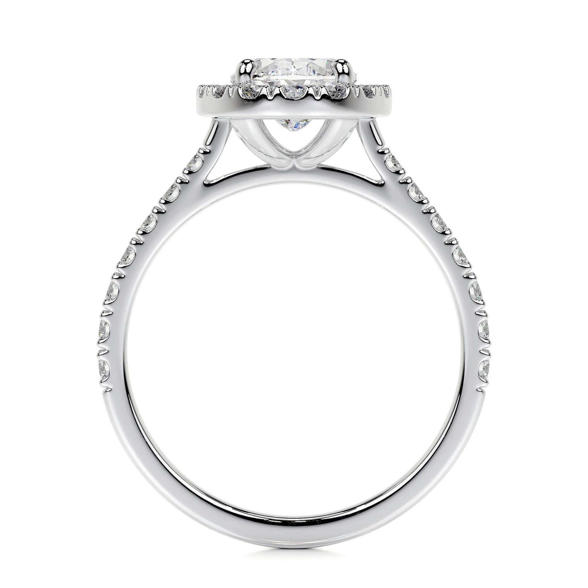 1.0 CT Oval Halo CVD F/VS2 Diamond Engagement Ring 4