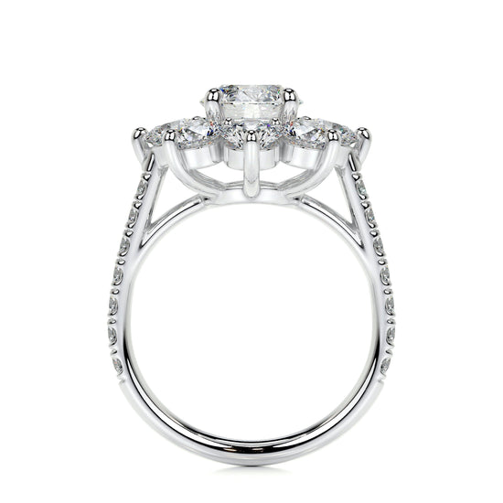 0.80 CT Round Floral Halo CVD H/SI1 Diamond Engagement Ring 6