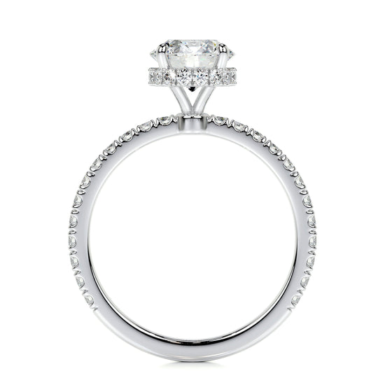 1.0 CT Round Hidden Halo CVD D/VS2 Diamond Engagement Ring 5