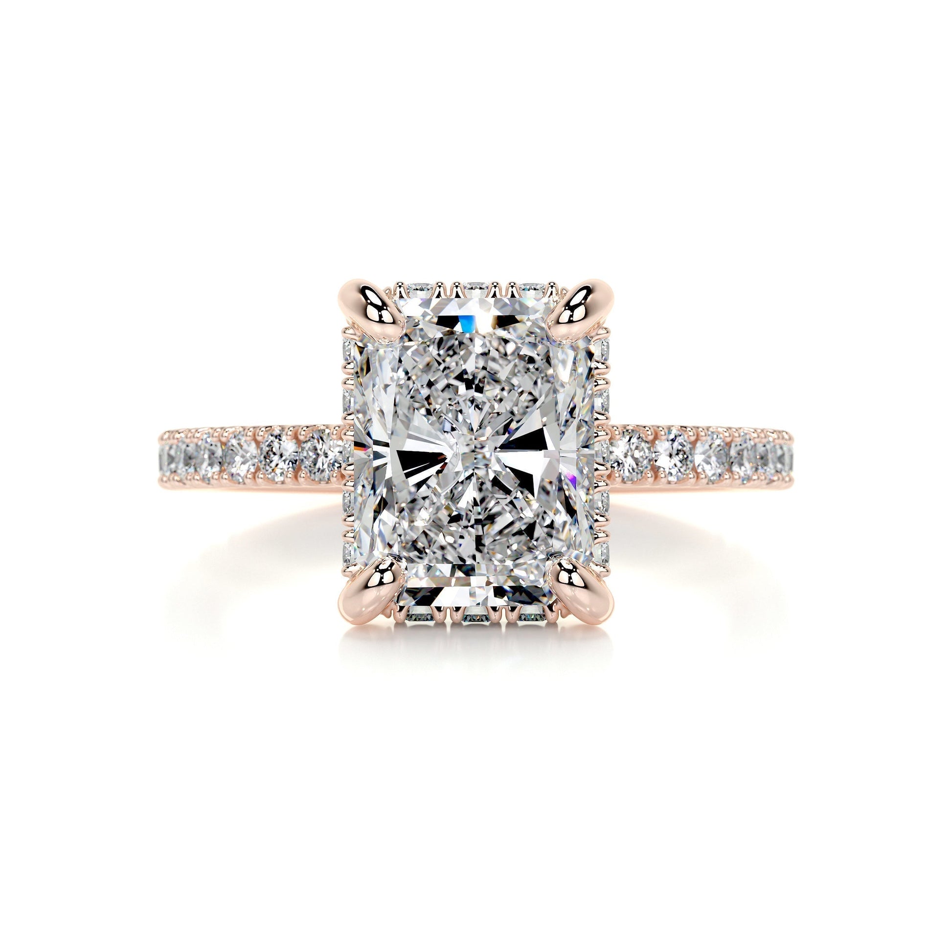2.0 CT Radiant Hidden Halo CVD E/VS2 Diamond Engagement Ring 8