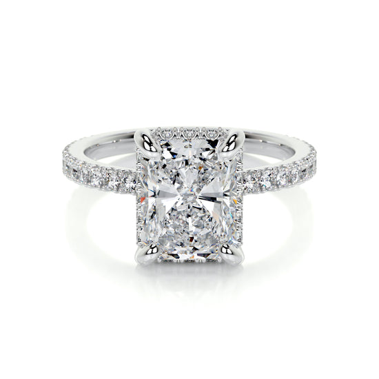 2.0 CT Radiant Hidden Halo CVD E/VS2 Diamond Engagement Ring 1