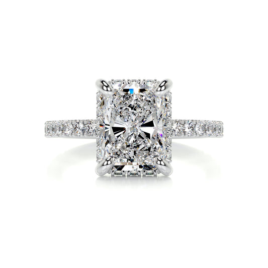 2.0 CT Radiant Hidden Halo CVD E/VS2 Diamond Engagement Ring 1