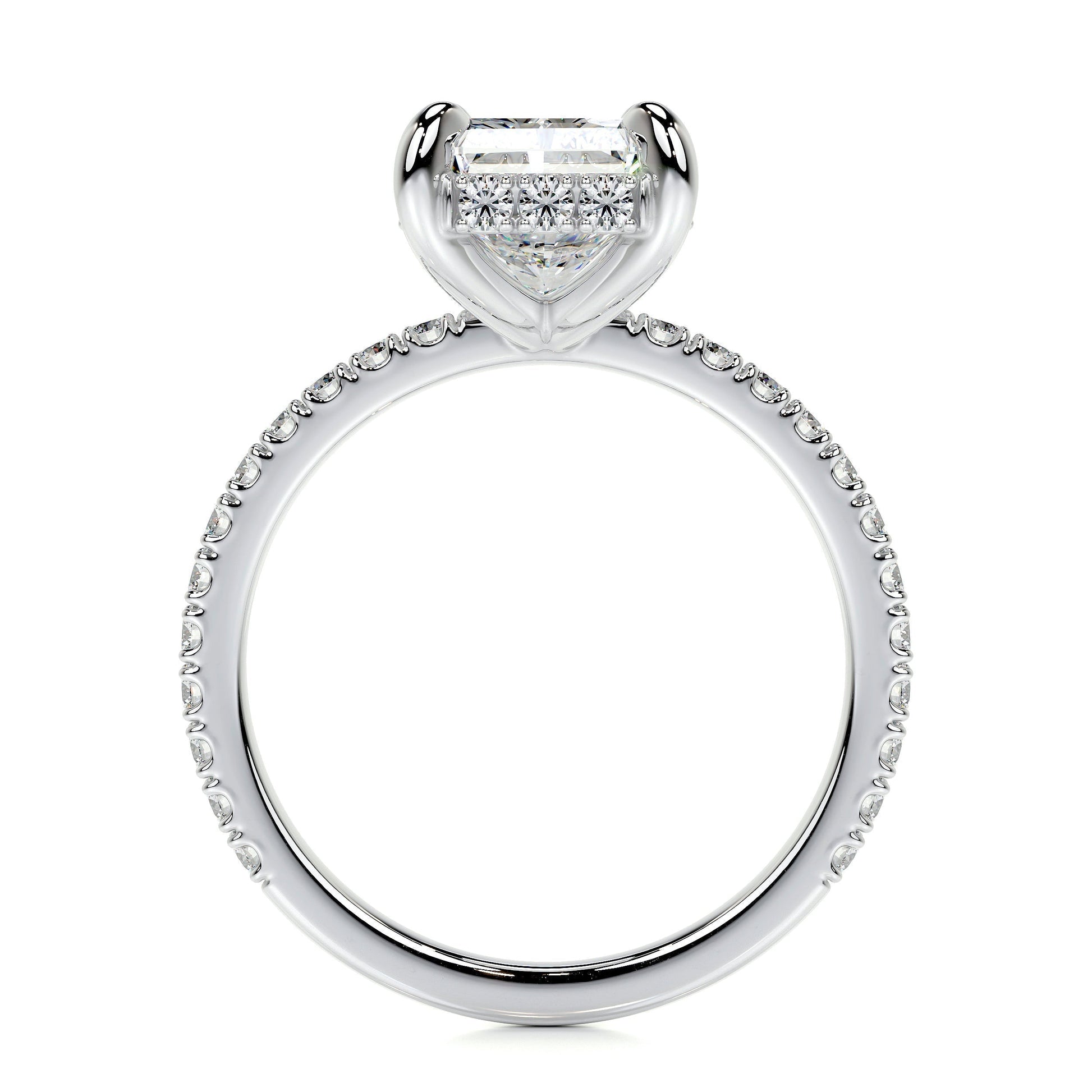 2.0 CT Radiant Hidden Halo CVD E/VS2 Diamond Engagement Ring 5