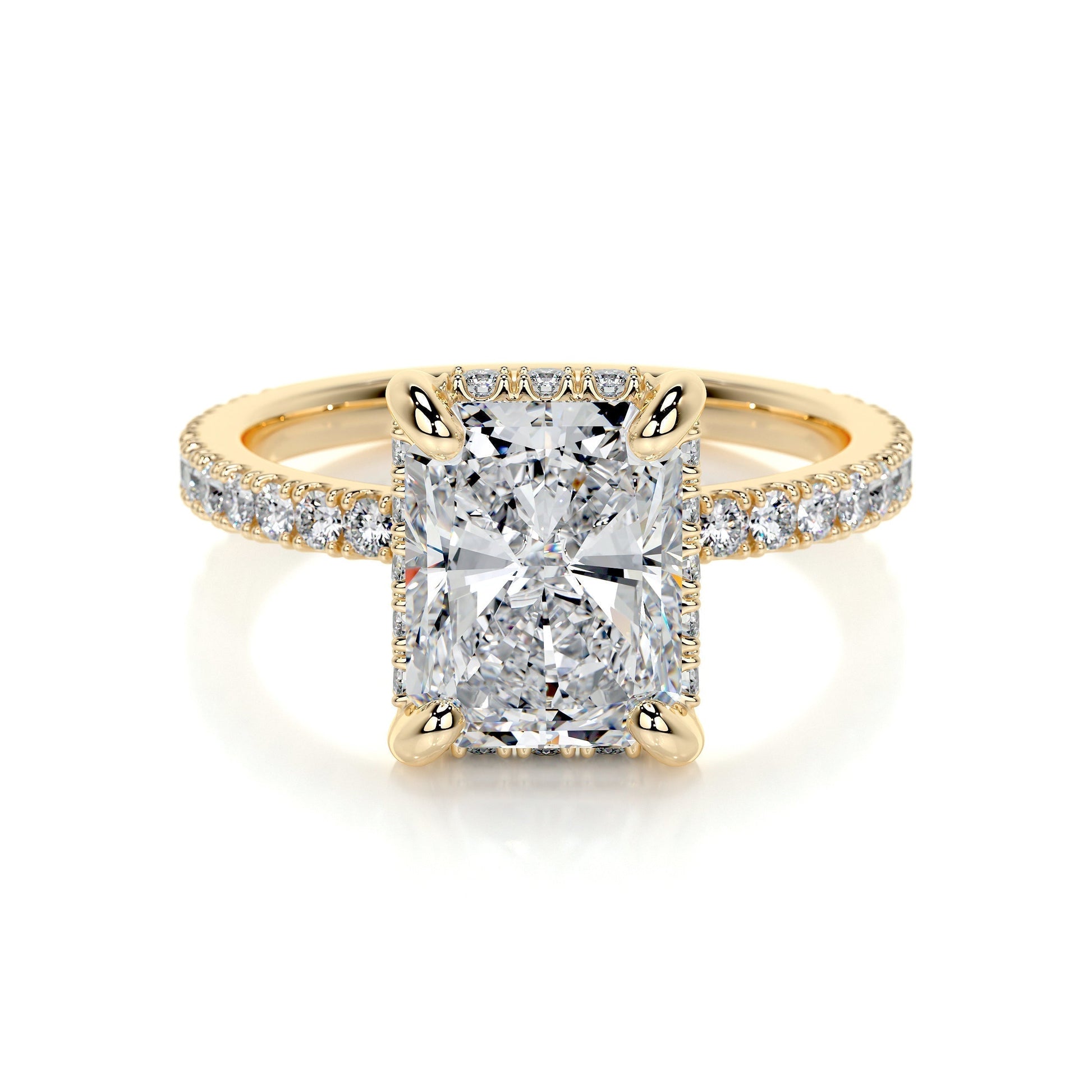 2.0 CT Radiant Hidden Halo CVD E/VS2 Diamond Engagement Ring 7