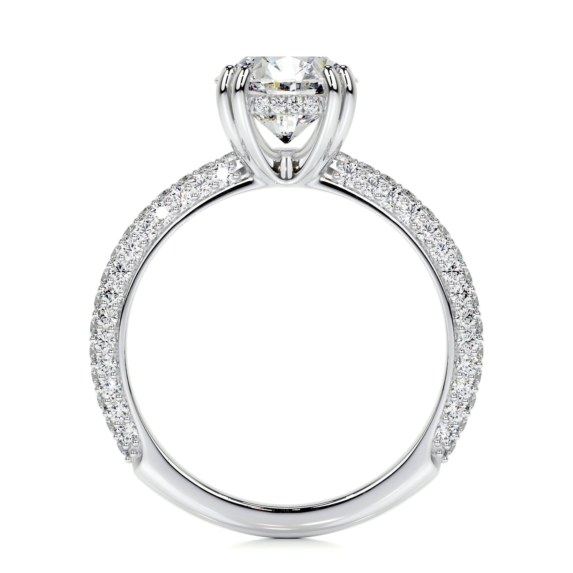 2.0 CT Round Hidden Halo CVD E/VS1 Diamond Engagement Ring 5