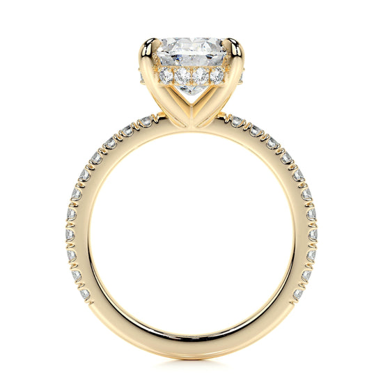 2.0 CT Oval Hidden Halo CVD E/VS2 Diamond Engagement Ring 9