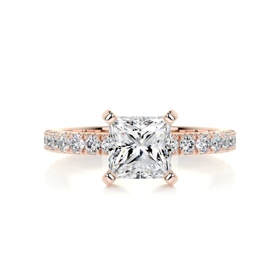 1.50 CT Princess Solitaire CVD G/VS2 Diamond Engagement Ring 12