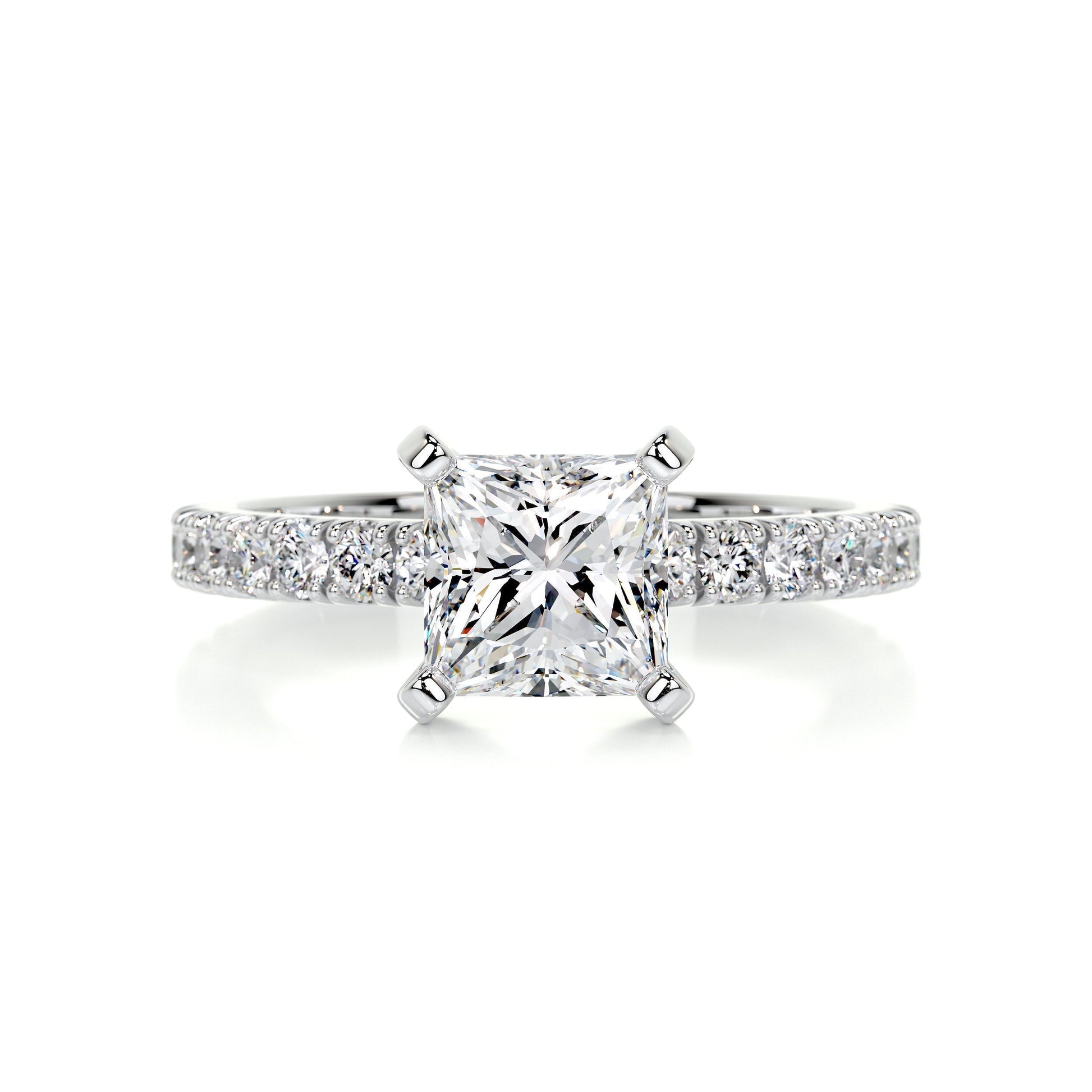 1.50 CT Princess Solitaire CVD G/VS2 Diamond Engagement Ring 1